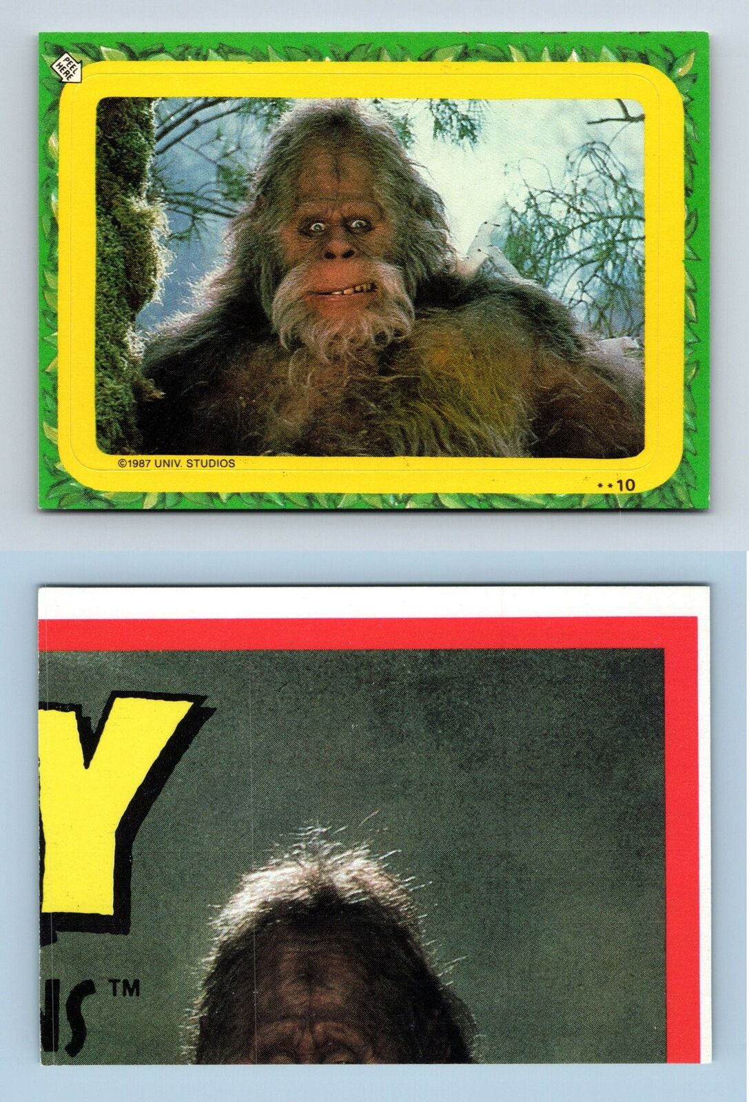 Harry & The Hendersons #10 Topps 1987 Trading Card / Sticker