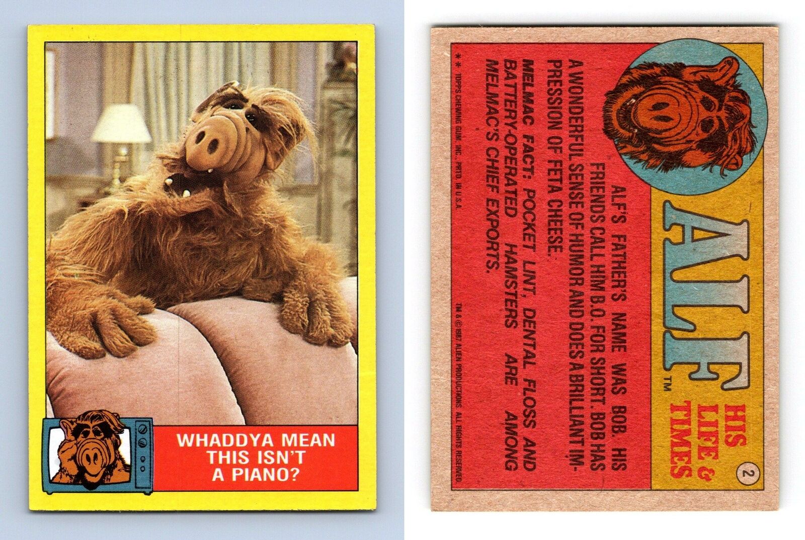 Whaddya Mean #2 Alf 1987 Topps Large Trading Card
