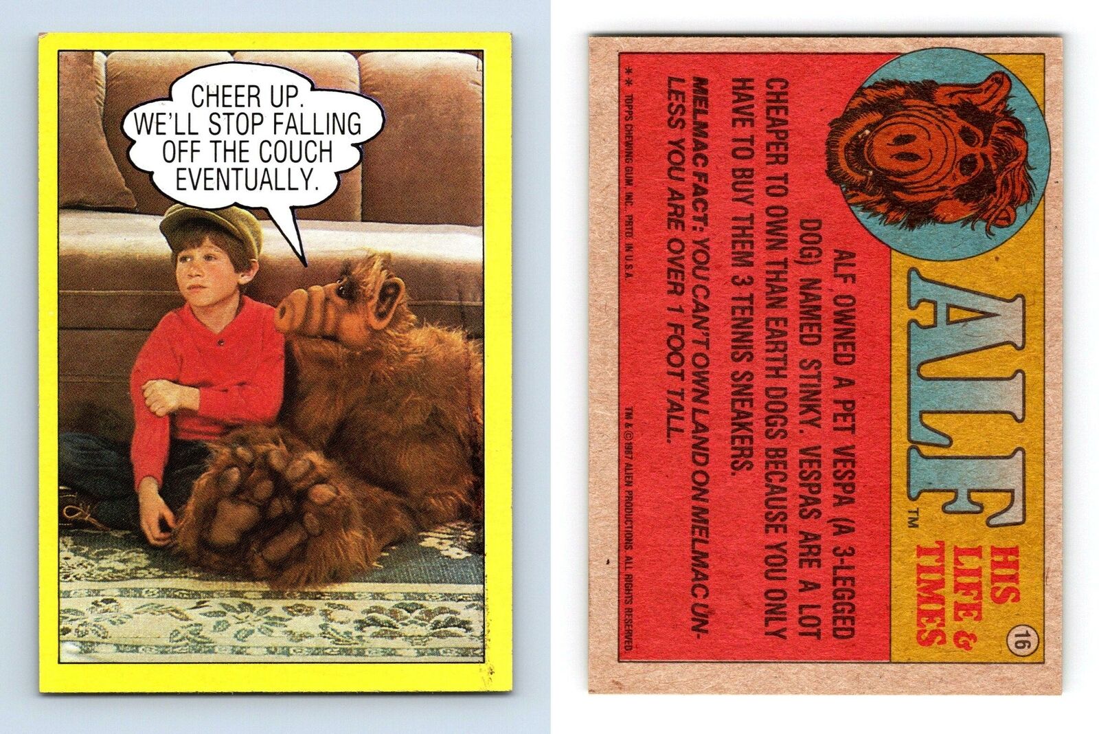 Cheer Up #16 Alf 1987 Topps Large Trading Card