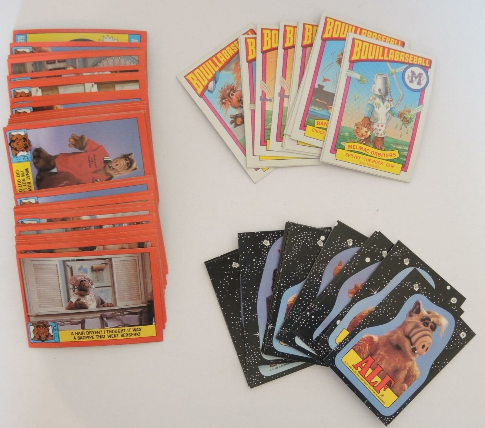1987 Topps Alf TV Show Trading Cards Alf Bouillabaseball  Alf Stickers