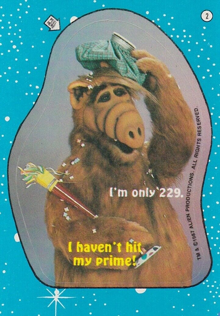 1987 ALF TV SHOW SERIES 1 STICKER SINGLE TRADING CARD #2