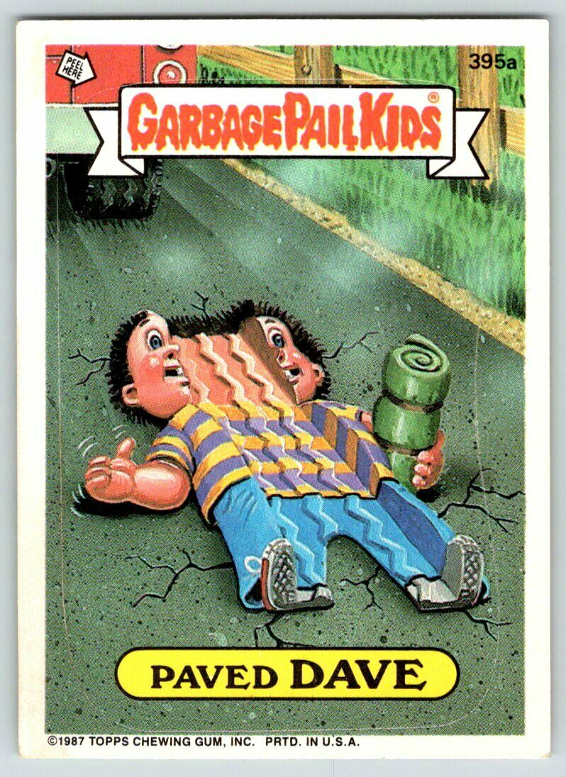 Garbage Pail Kids Sticker PAVED DAVE #395A Topps Trading Card 1987 B117
