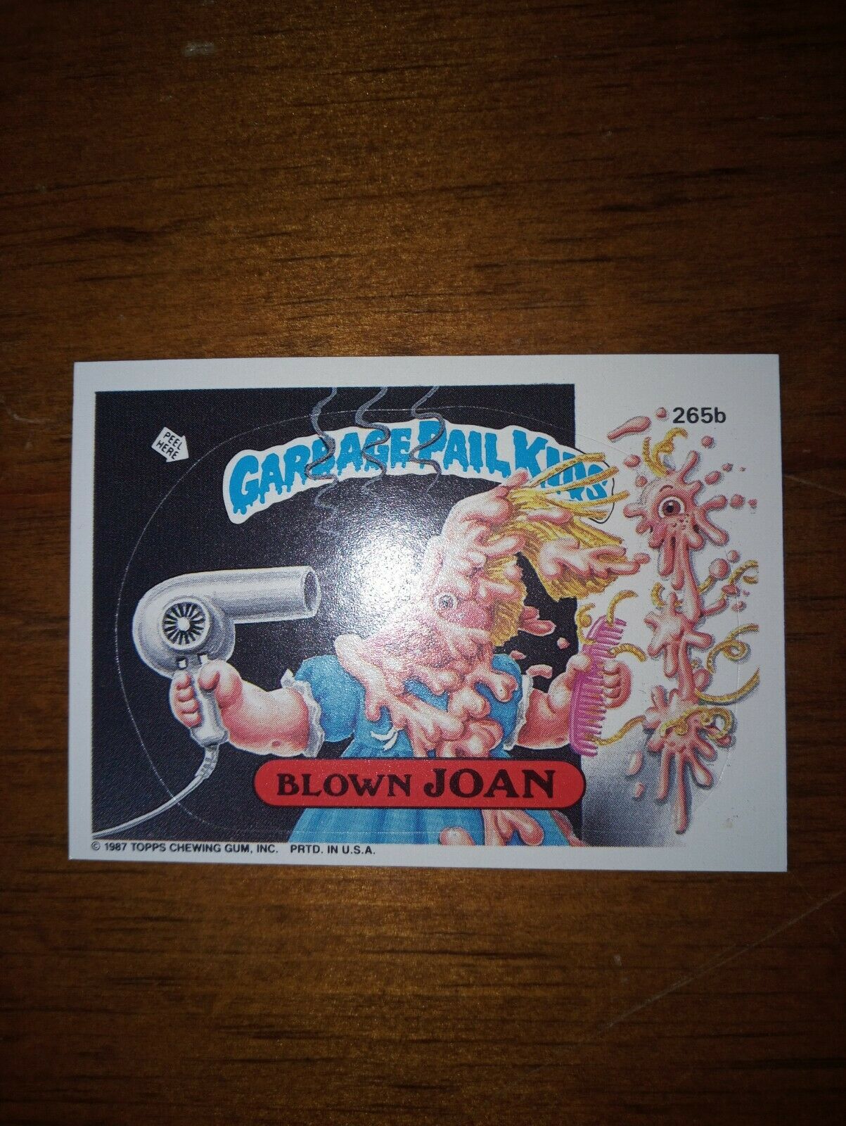 1987 Garbage Pail Kids #265b Blown Joan Mint Condition Trading Card Sticker