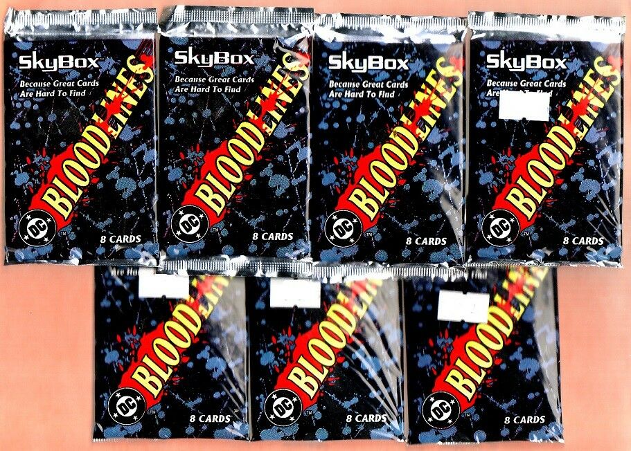 LOT 7 Packs 1993 SKYBOX DC BLODDLINES TRADING CARDS Sealed Pack - L1