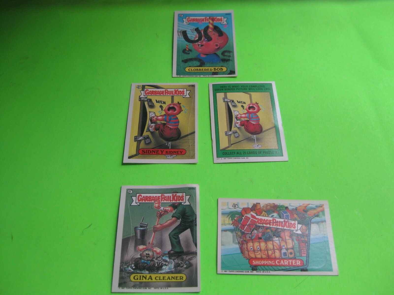 Garbage Pail Kids TOPPS Chewing Gum 1987 Puzzle Trading Cards Lot of 5
