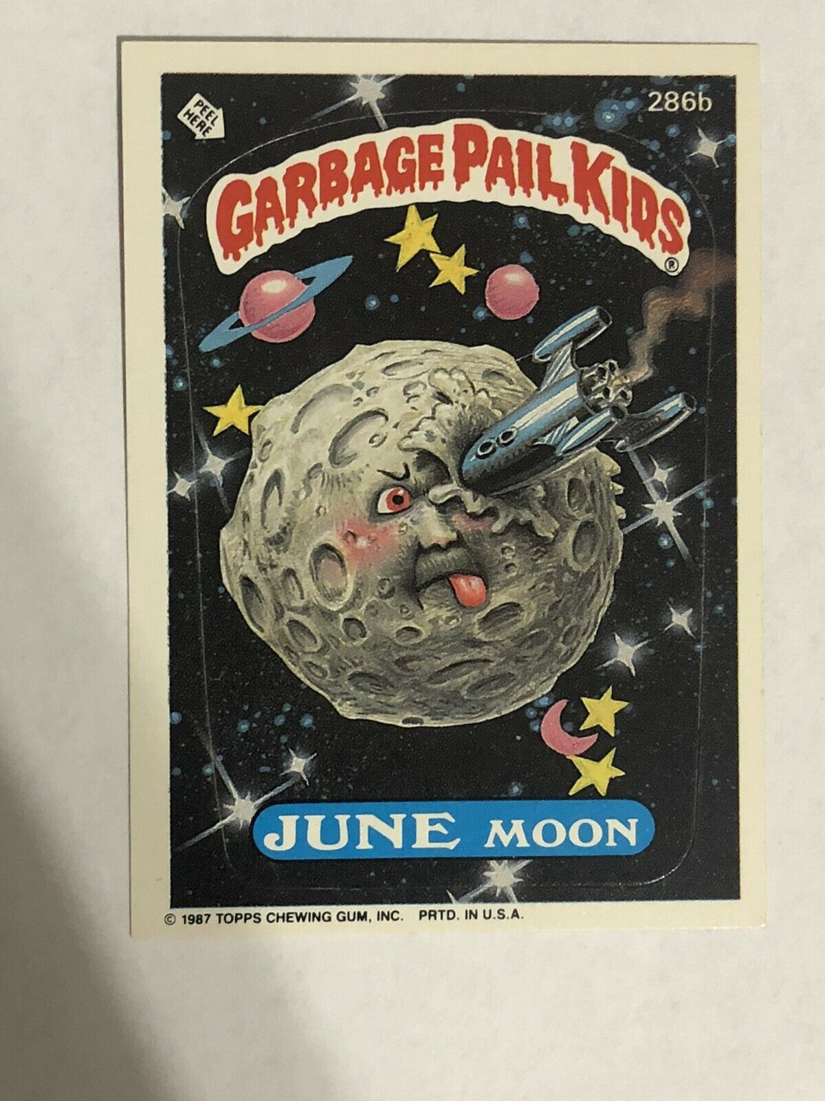 1987 Garbage Pail Kids June Moon Topps Vintage Trading Card OS7 286b Sticker