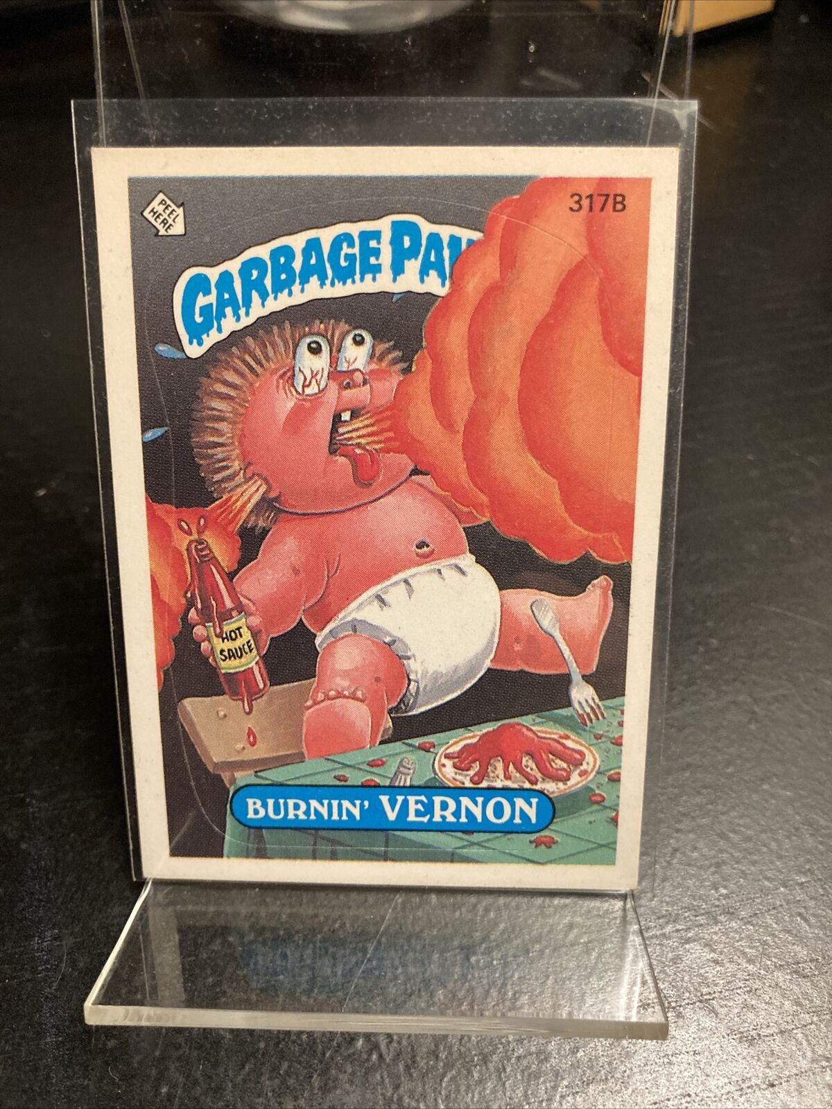 VINTAGE! 1987 Topps Garbage Pail Kids Trading Card #317b-Burnin' Vernon