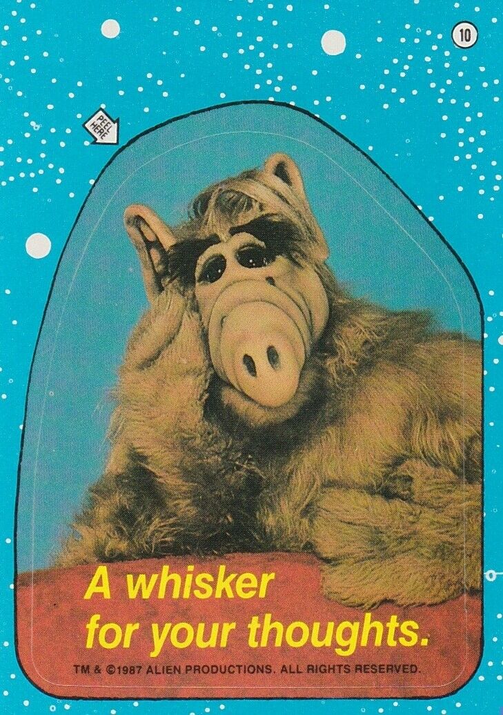 1987 ALF TV SHOW SERIES 1 STICKER SINGLE TRADING CARD #10