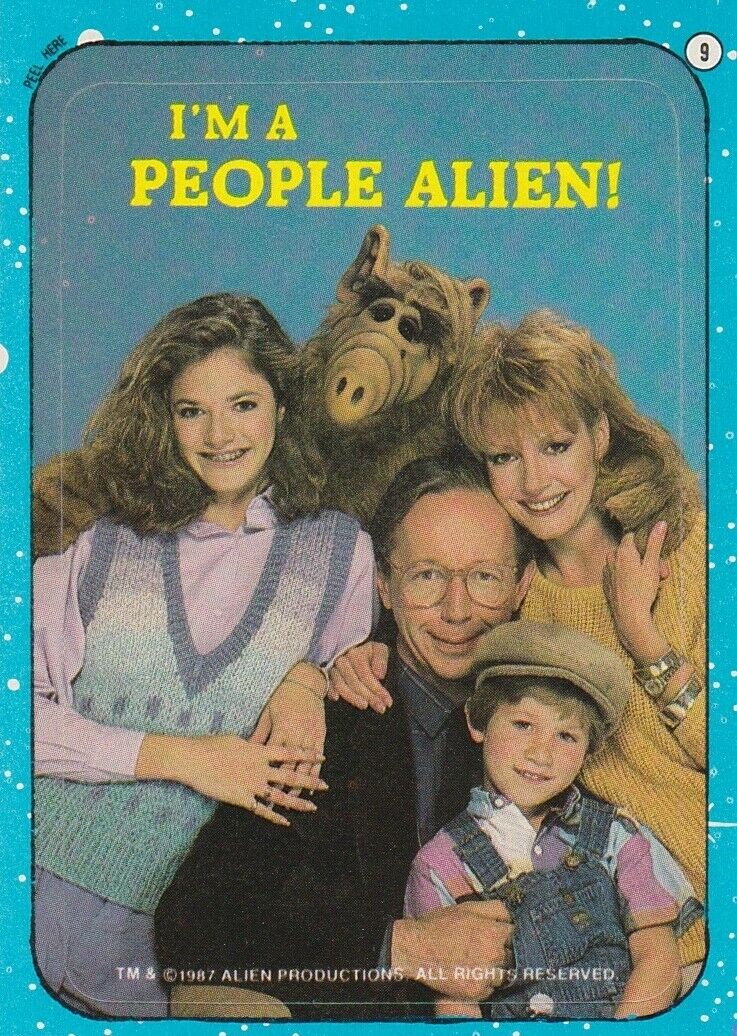 1987 ALF TV SHOW SERIES 1 STICKER SINGLE TRADING CARD #9
