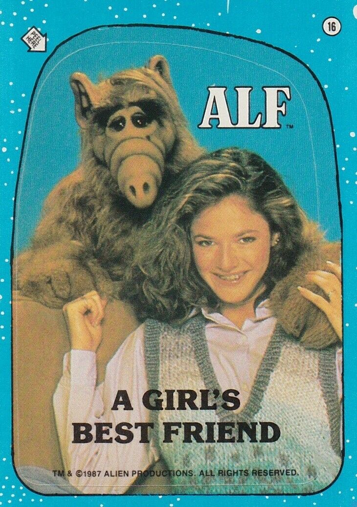 1987 ALF TV SHOW SERIES 1 STICKER SINGLE TRADING CARD #16 (A)