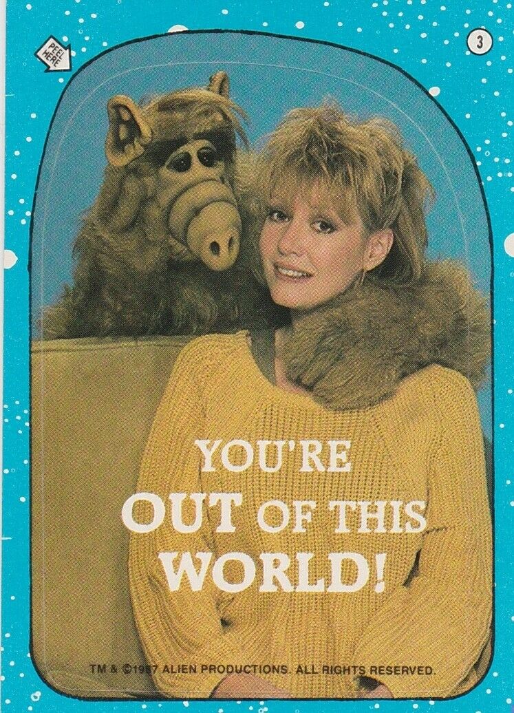 1987 ALF TV SHOW SERIES 1 STICKER SINGLE TRADING CARD #3