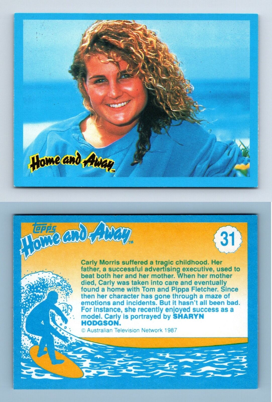 Carly Morris #31 Home & Away 1987 Topps Trading Card
