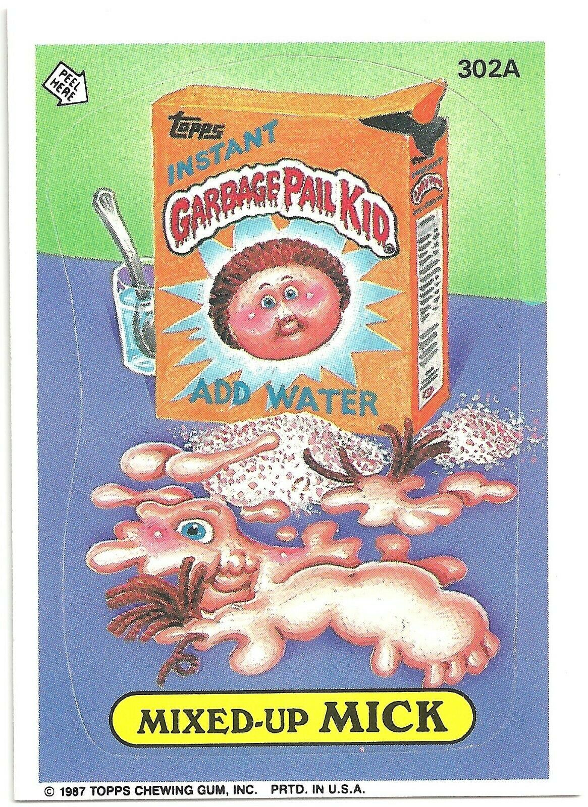 Mixed-Up MICK 302A Vintage Garbage Pail Kids 1987 Series 8 Trading Card *