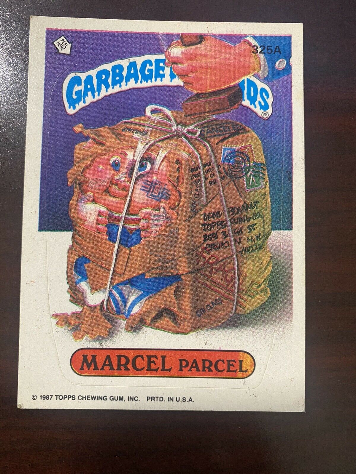 MARCEL Parcel 325A Vintage Garbage Pail Kids 1987 Series 8 Trading Card *