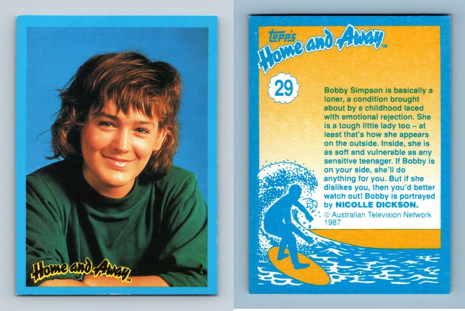 Bobby Simpson #29 Home & Away 1987 Topps Trading Card