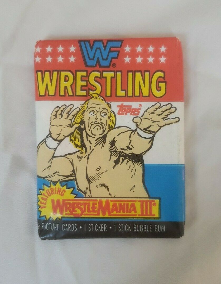 NEW WWF Vintage Trading Cards ONE Wax Pack 1987 Topps Wrestling Hulk Hogan