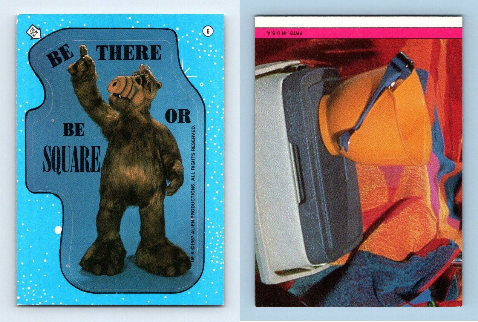 Red Puzzle Back #6 Alf 1987 Topps Large Trading Card / Sticker