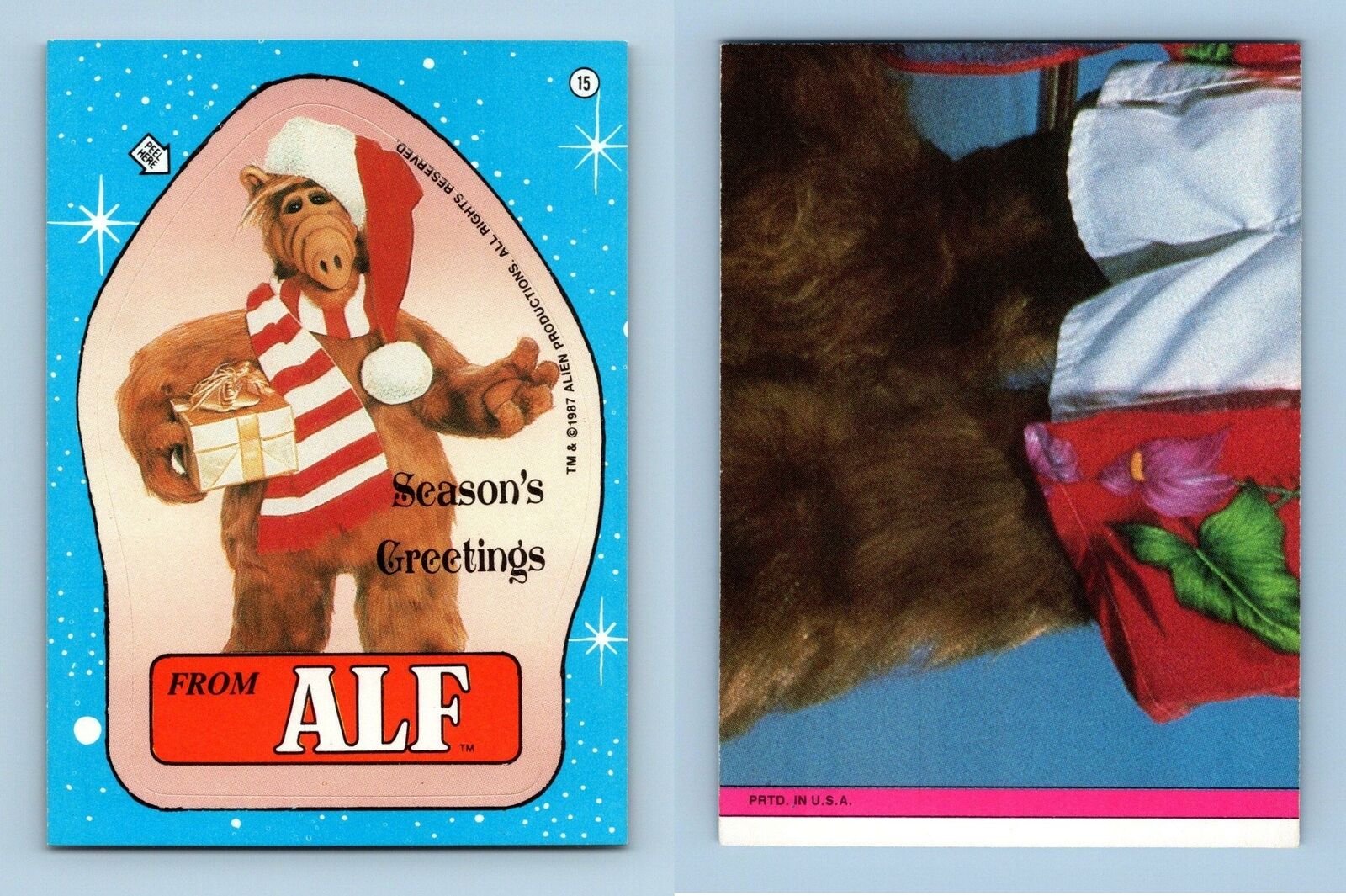 Red Puzzle Back #15 Alf 1987 Topps Large Trading Card / Sticker