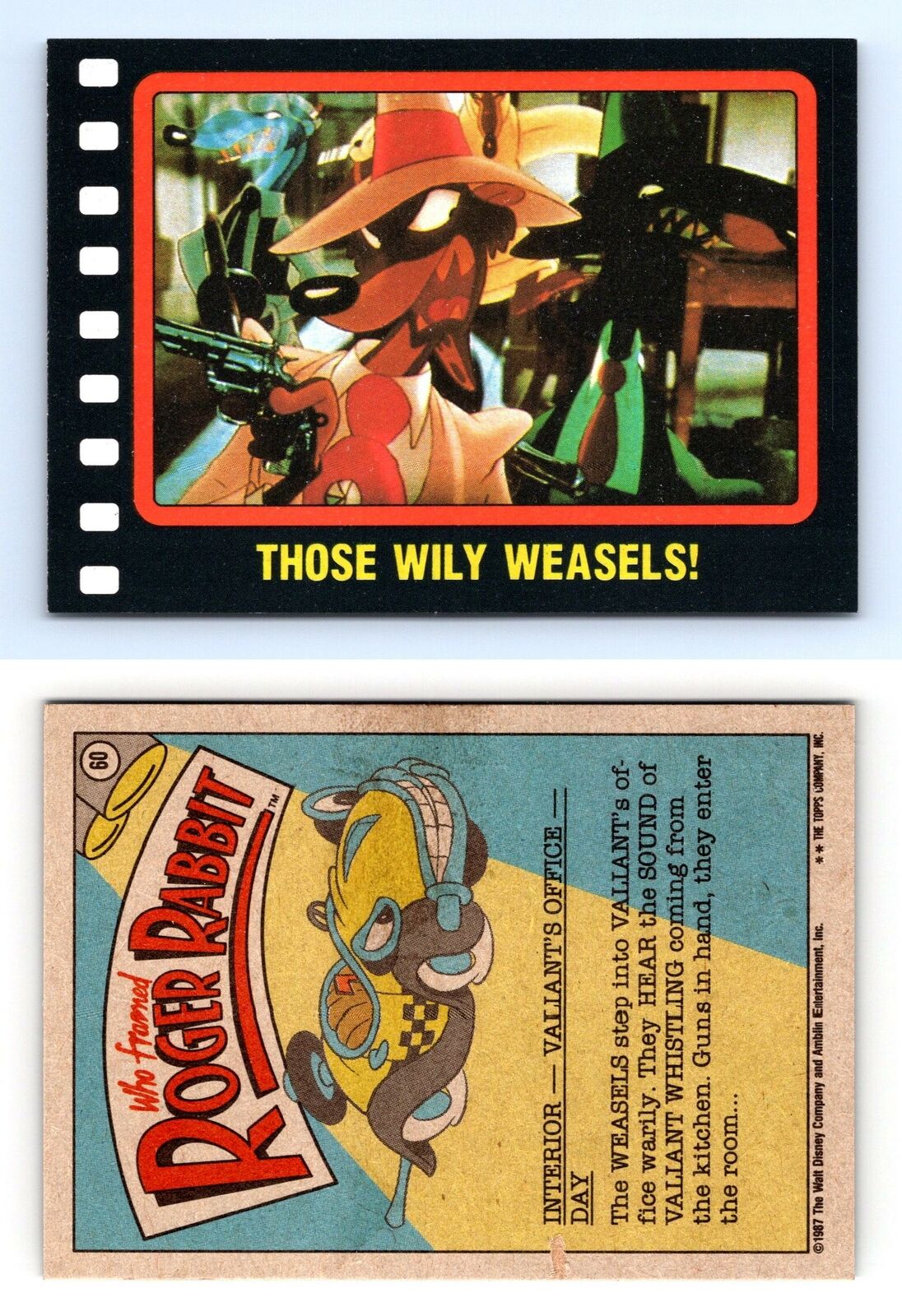 Those Wily Weasels #60 Who Framed Roger Rabbit 1987 Topps Trading Card