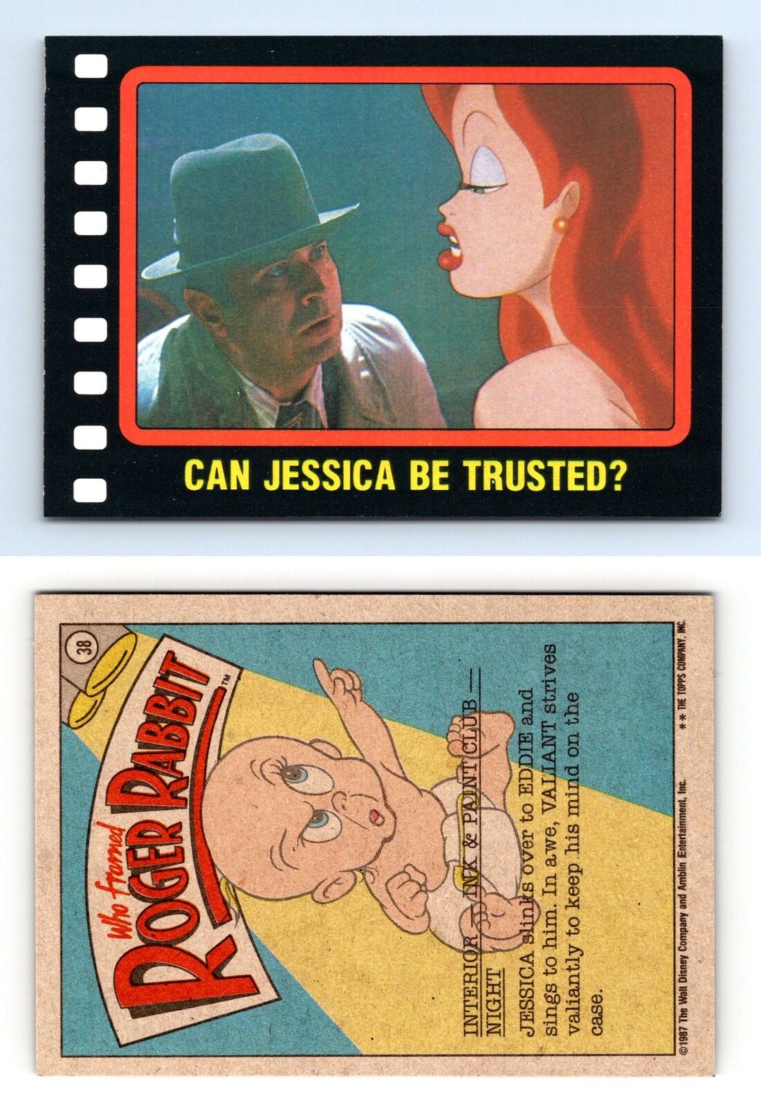 Can Jessica Be Trusted #38 Who Framed Roger Rabbit 1987 Topps Trading Card