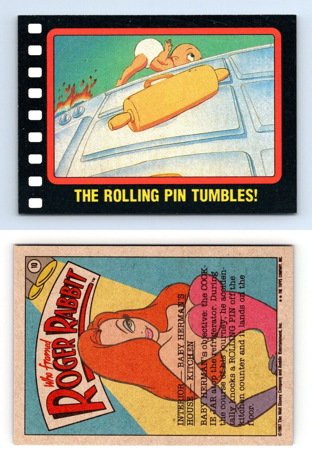 The Rolling Pin Tumbles #10 Who Framed Roger Rabbit 1987 Topps Trading Card
