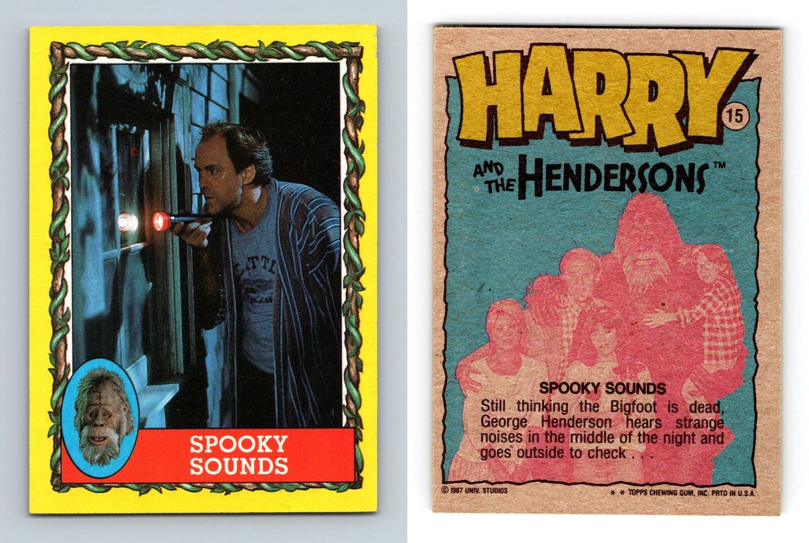 Spooky Sounds #15 Harry & The Hendersons 1987 Topps Trading Card