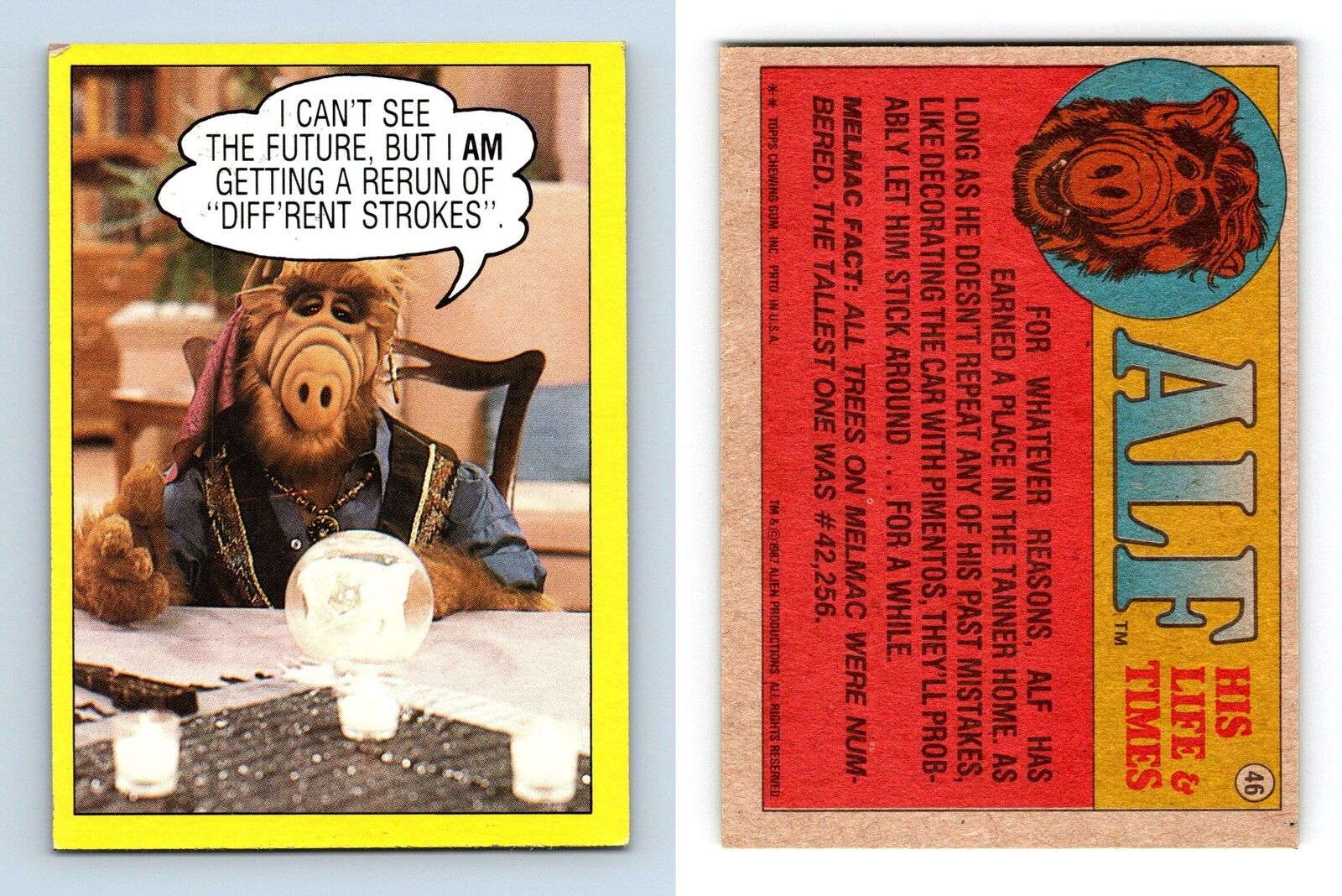 Can't See The Future #46 Alf 1987 Topps Large Trading Card