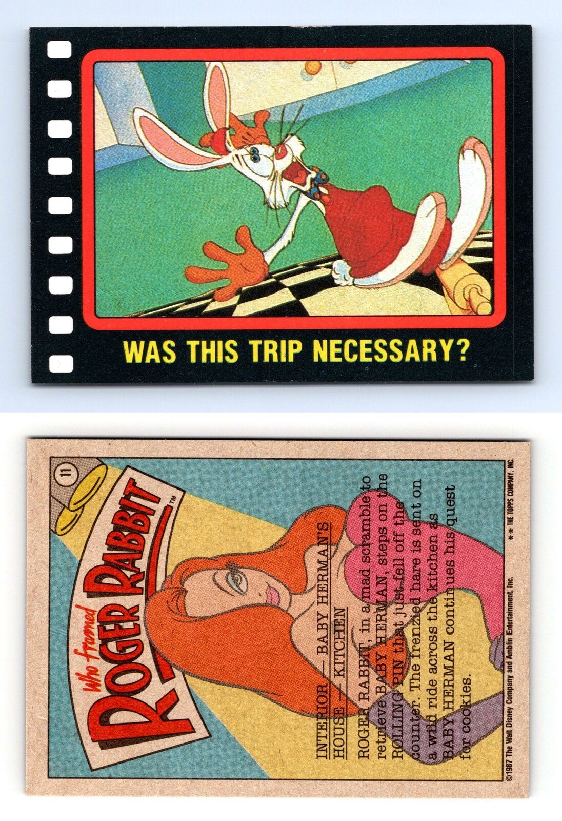 Was This Trip Necessary? #11 Who Framed Roger Rabbit 1987 Topps Trading Card