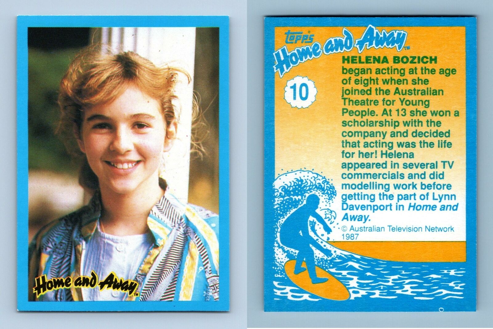 Helena Bozich - Lynn Davenport #10 Home & Away 1987 Topps Trading Card