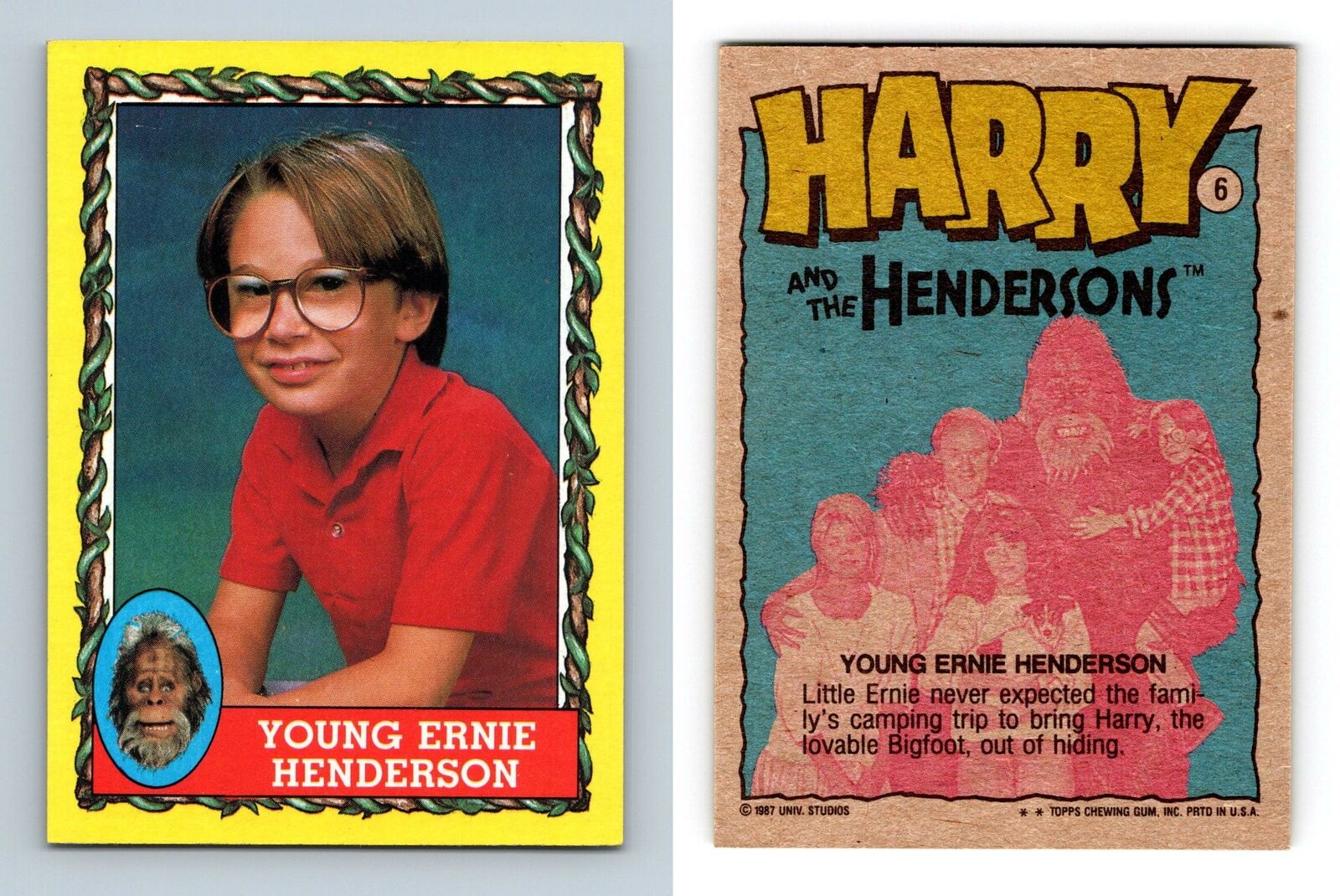 Young Ernie Henderson #6 Harry & The Hendersons 1987 Topps Trading Card