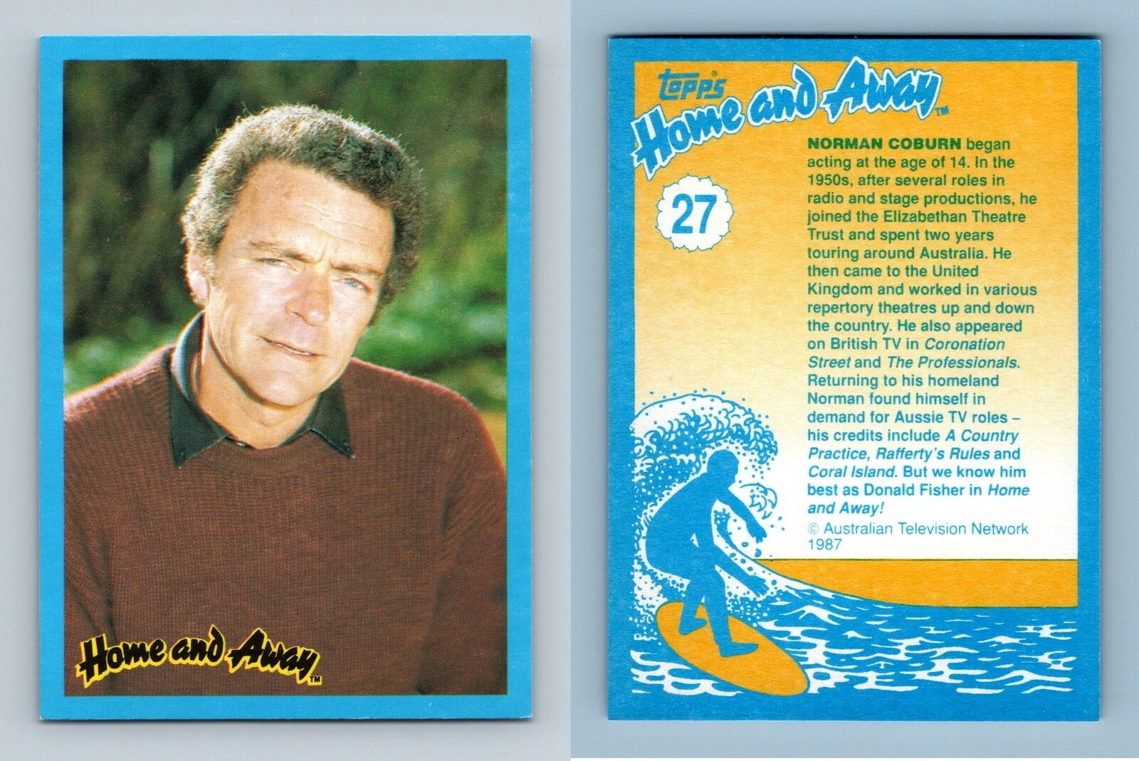 Norman Coburn - Donald Fisher #27 Home & Away 1987 Topps Trading Card