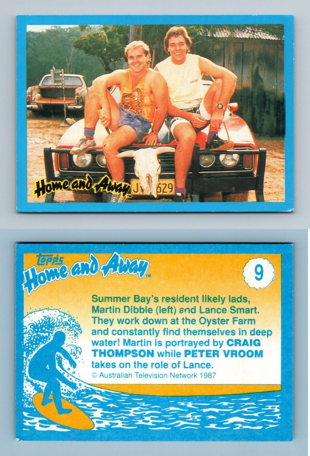 Martin Dibble & Lance Smart #9 Home & Away 1987 Topps Trading Card