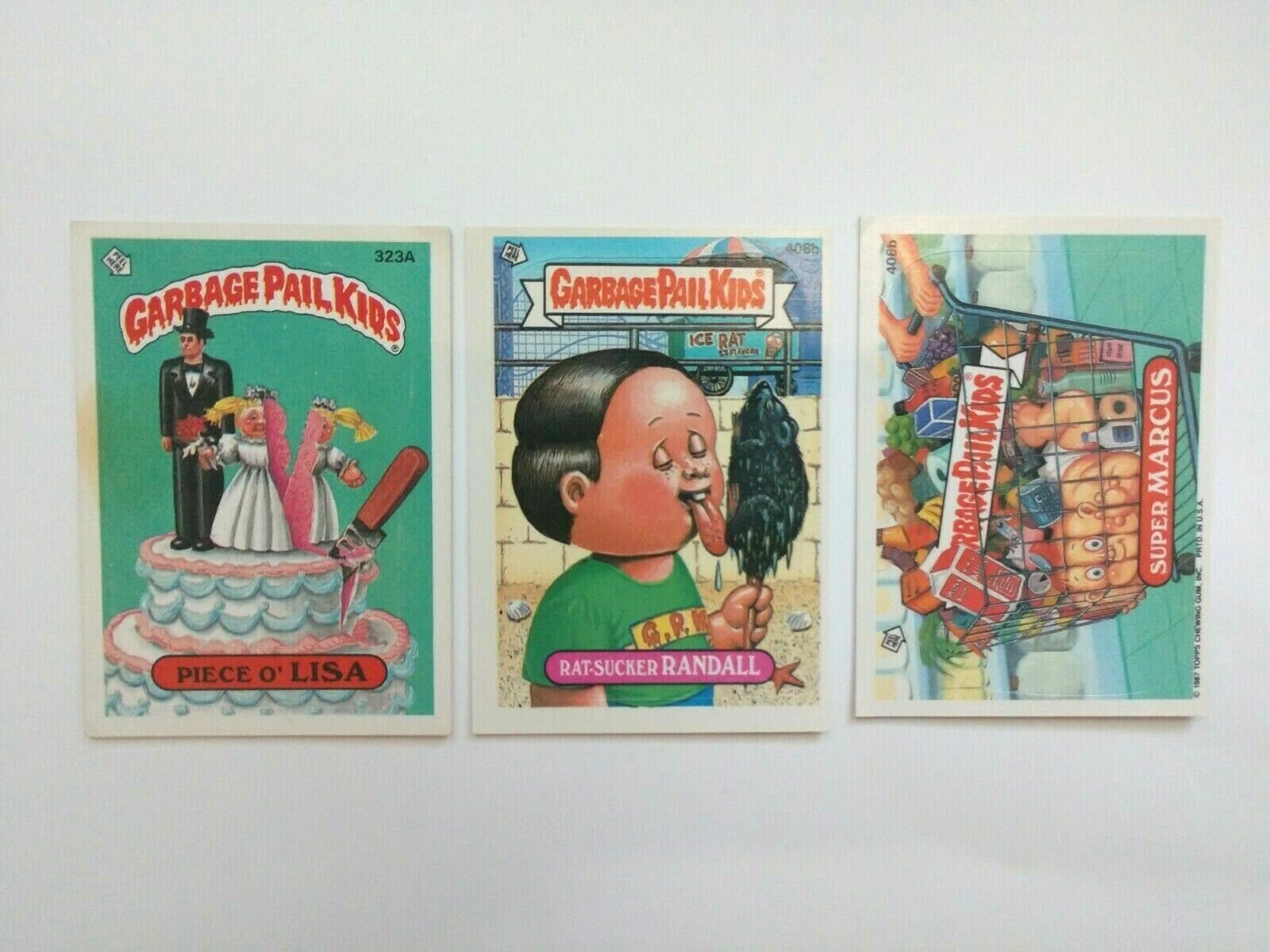 VTG 1980s Garbage Pail Kids Trading Cards Lot Of 3 323A, 408b, 406b Series 8, 10