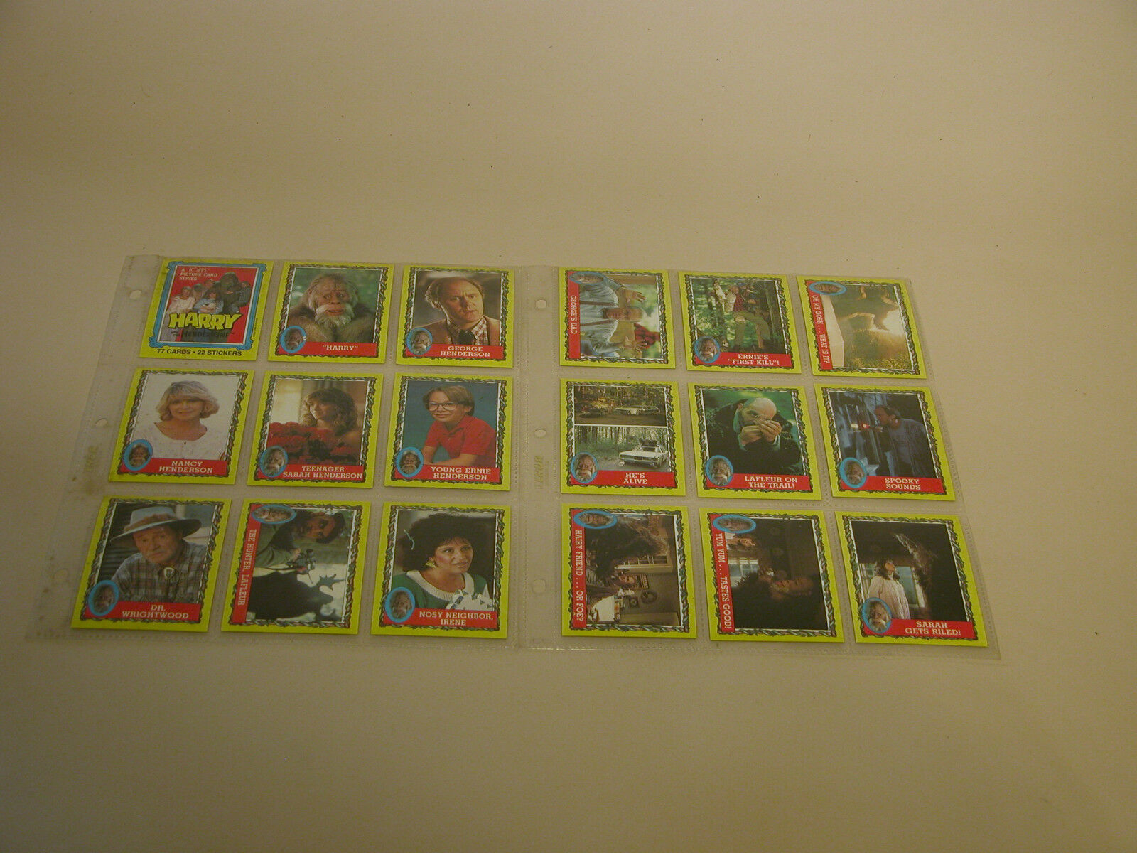HARRY AND THE HENDERSON TRADING CARDS 1-77 TOPPS 1987 MINT