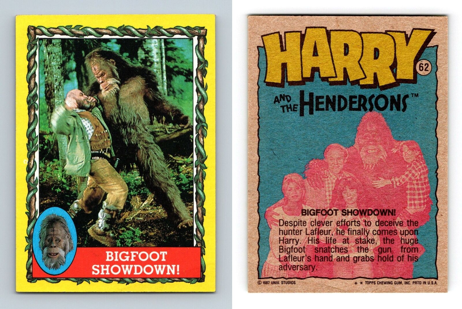 Bigfoot Showdown #62 Harry & The Hendersons 1987 Topps Trading Card