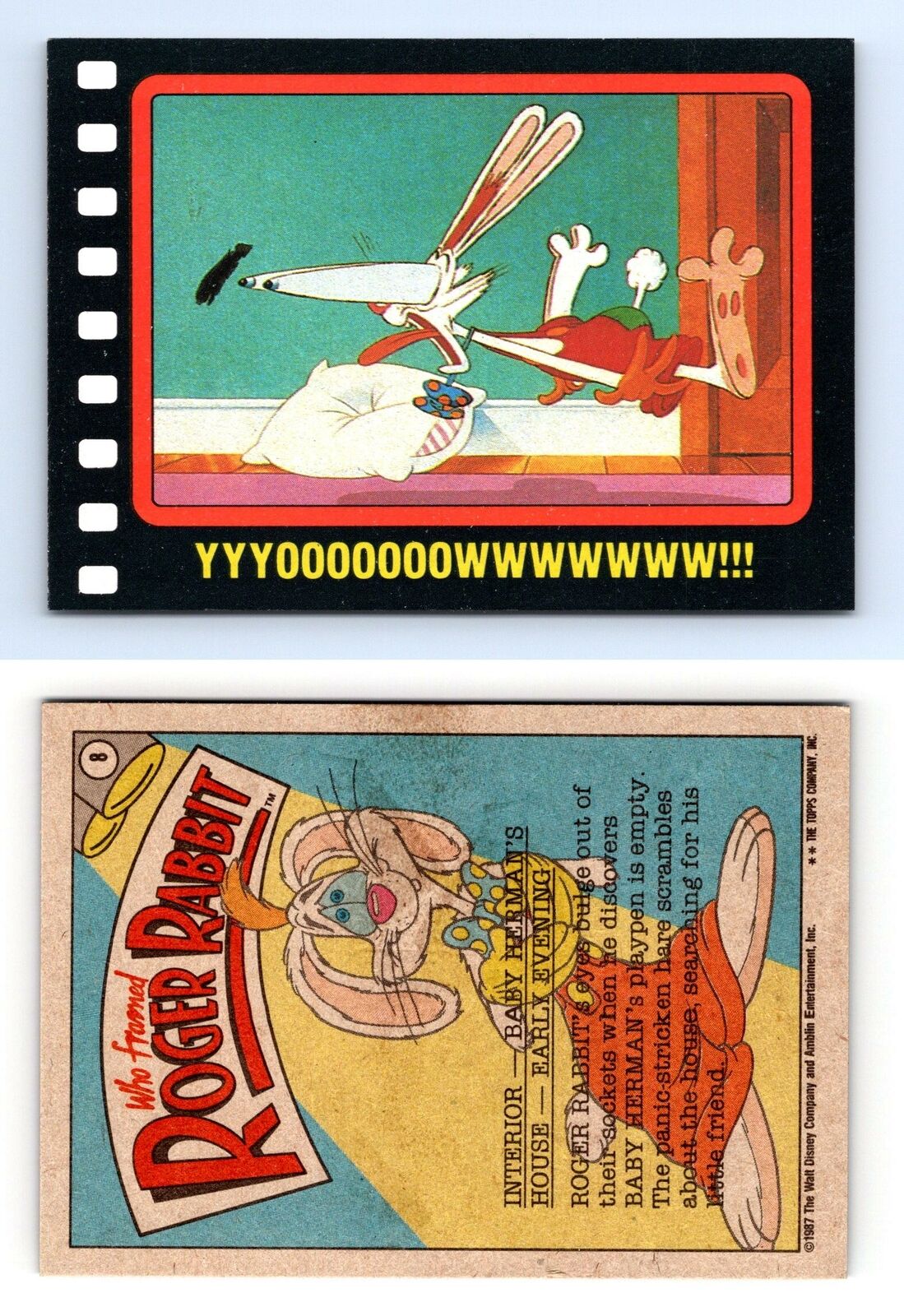Yyyooooooowwwwww!! #8 Who Framed Roger Rabbit 1987 Topps Trading Card
