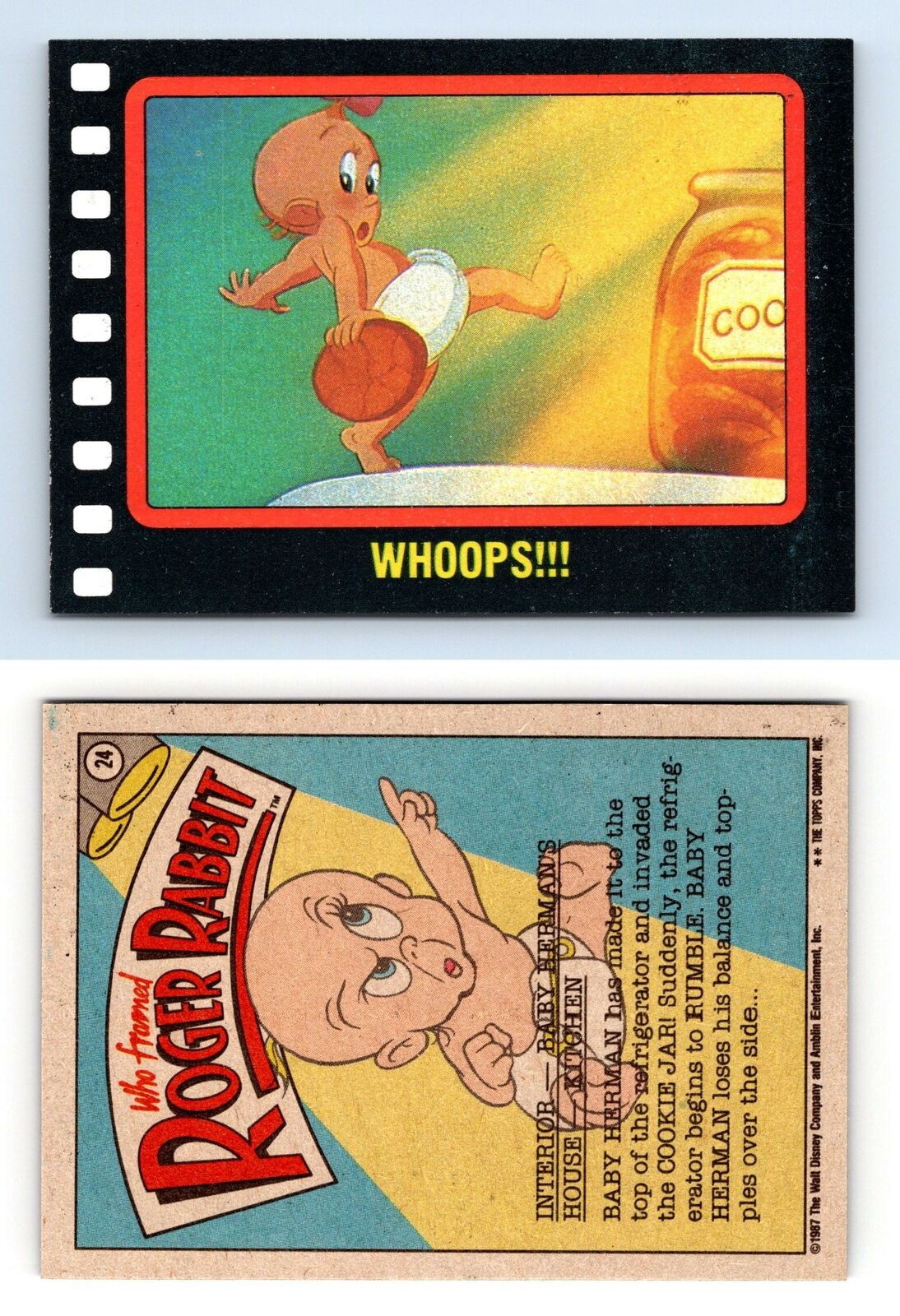 Whoops!!! #24 Who Framed Roger Rabbit 1987 Topps Trading Card