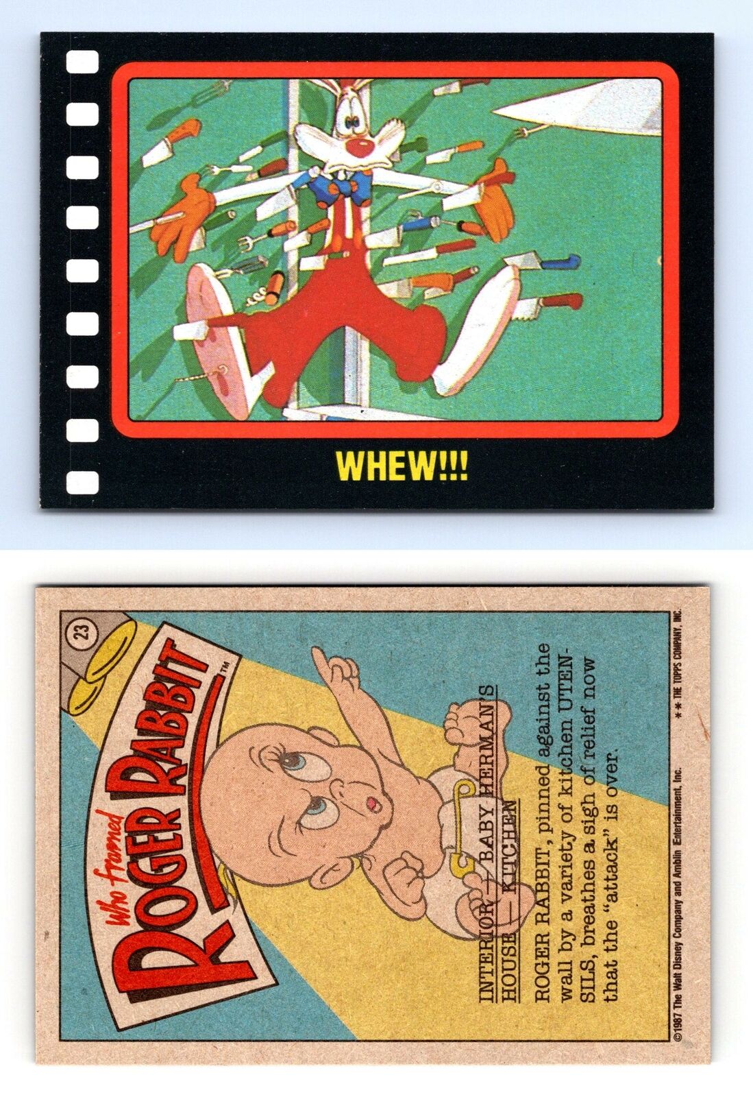Whew!!! #23 Who Framed Roger Rabbit 1987 Topps Trading Card