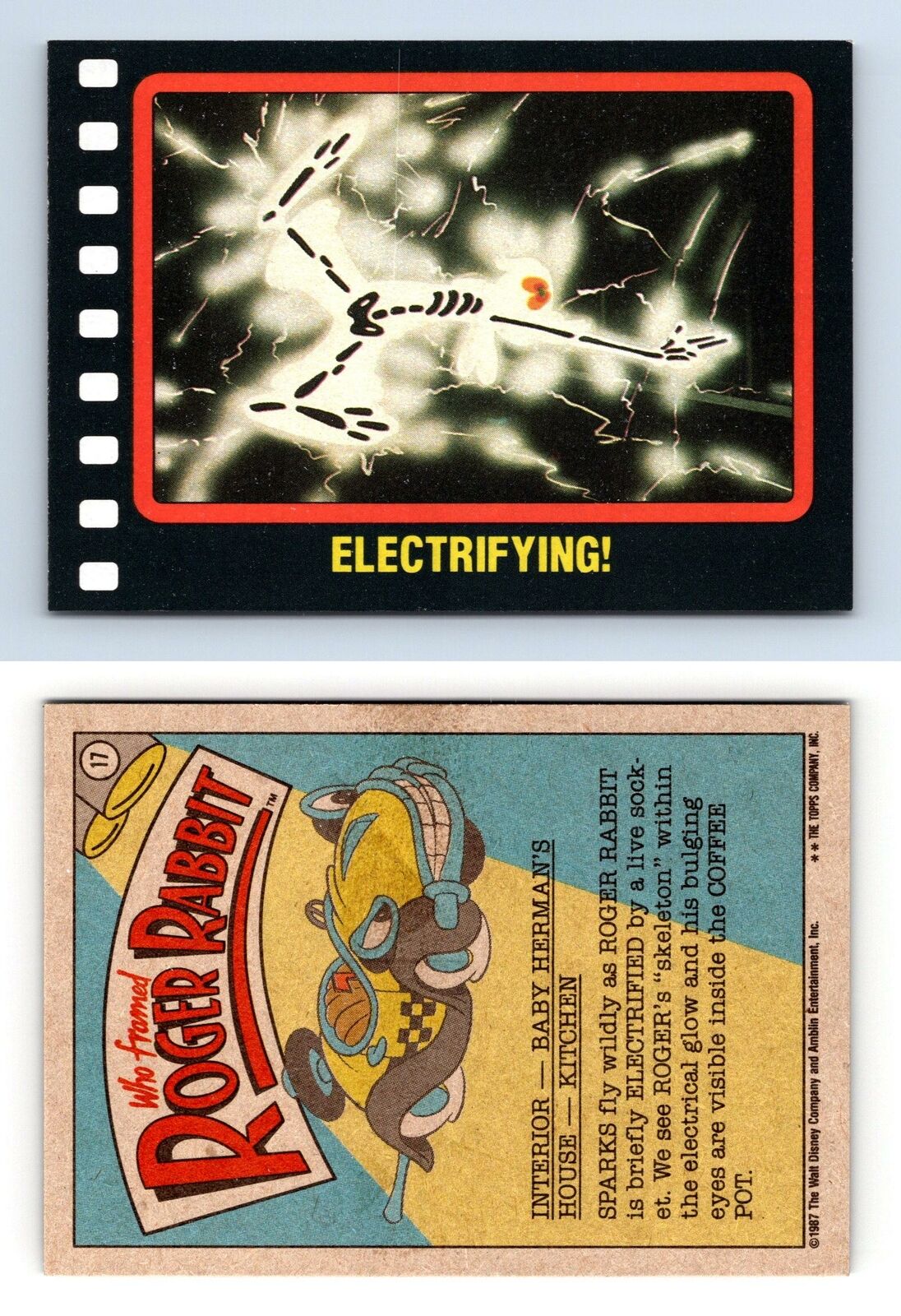 Electrifying #17 Who Framed Roger Rabbit 1987 Topps Trading Card