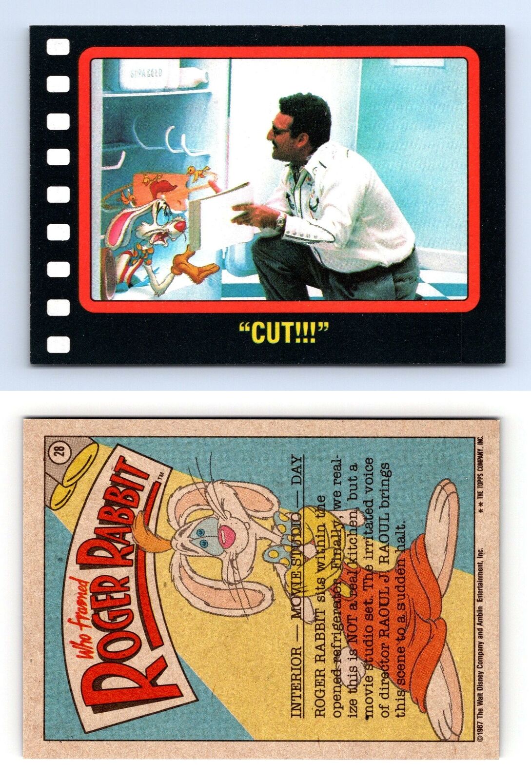Cut #28 Who Framed Roger Rabbit 1987 Topps Trading Card