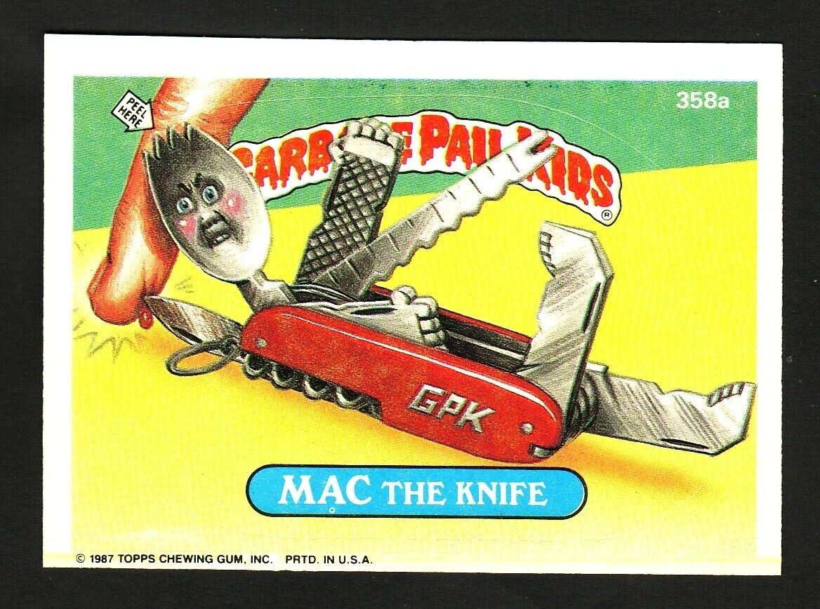 GARBAGE PAIL KIDS SERIES 9 1987 TOPPS TRADING CARD 358A MAC THE KNIFE
