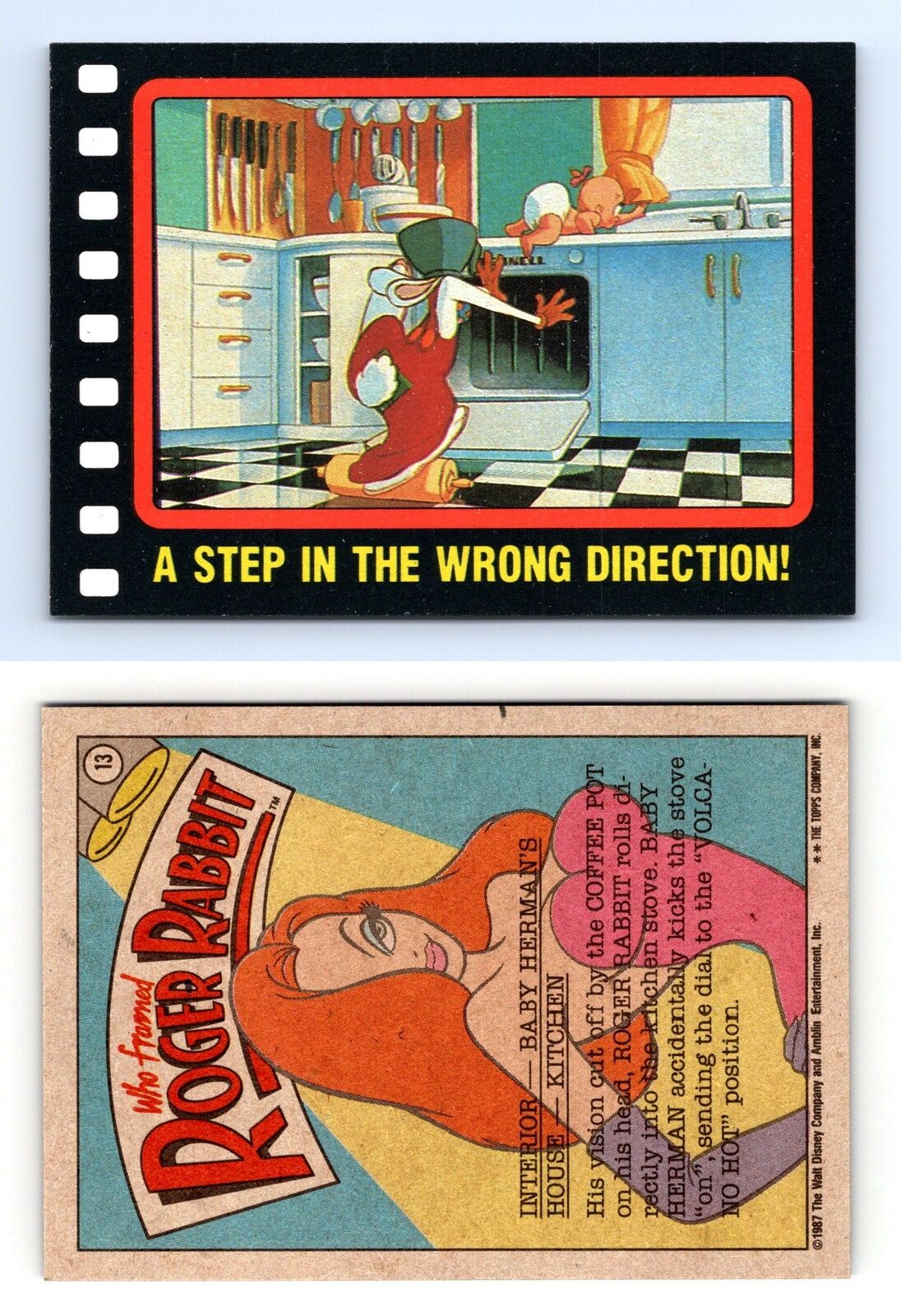 Step In The Wrong Direction #13 Who Framed Roger Rabbit 1987 Topps Trading Card