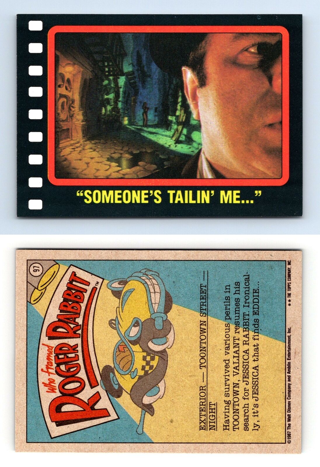 Someone's Tailin' Me #97 Who Framed Roger Rabbit 1987 Topps Trading Card
