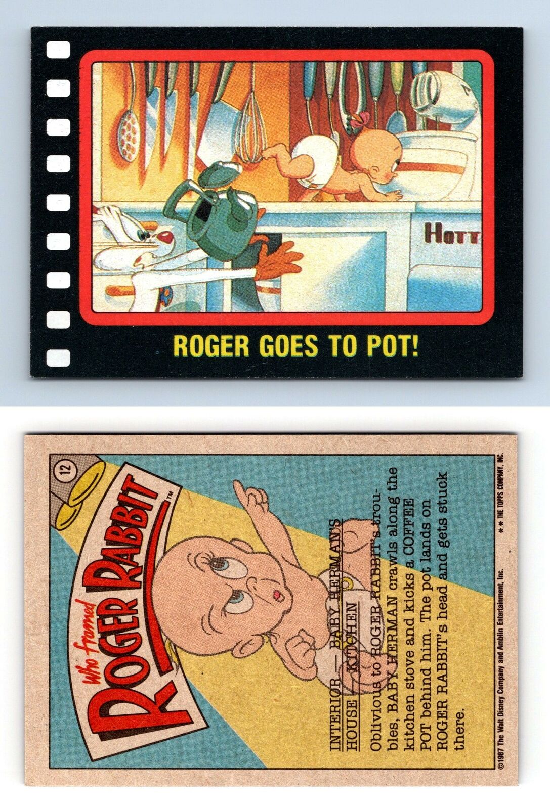 Roger Goes To Pot #12 Who Framed Roger Rabbit 1987 Topps Trading Card