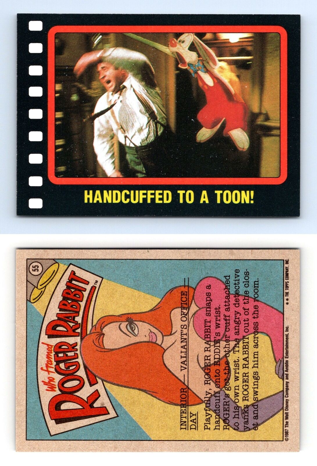Handcuffed To A Toon #55 Who Framed Roger Rabbit 1987 Topps Trading Card