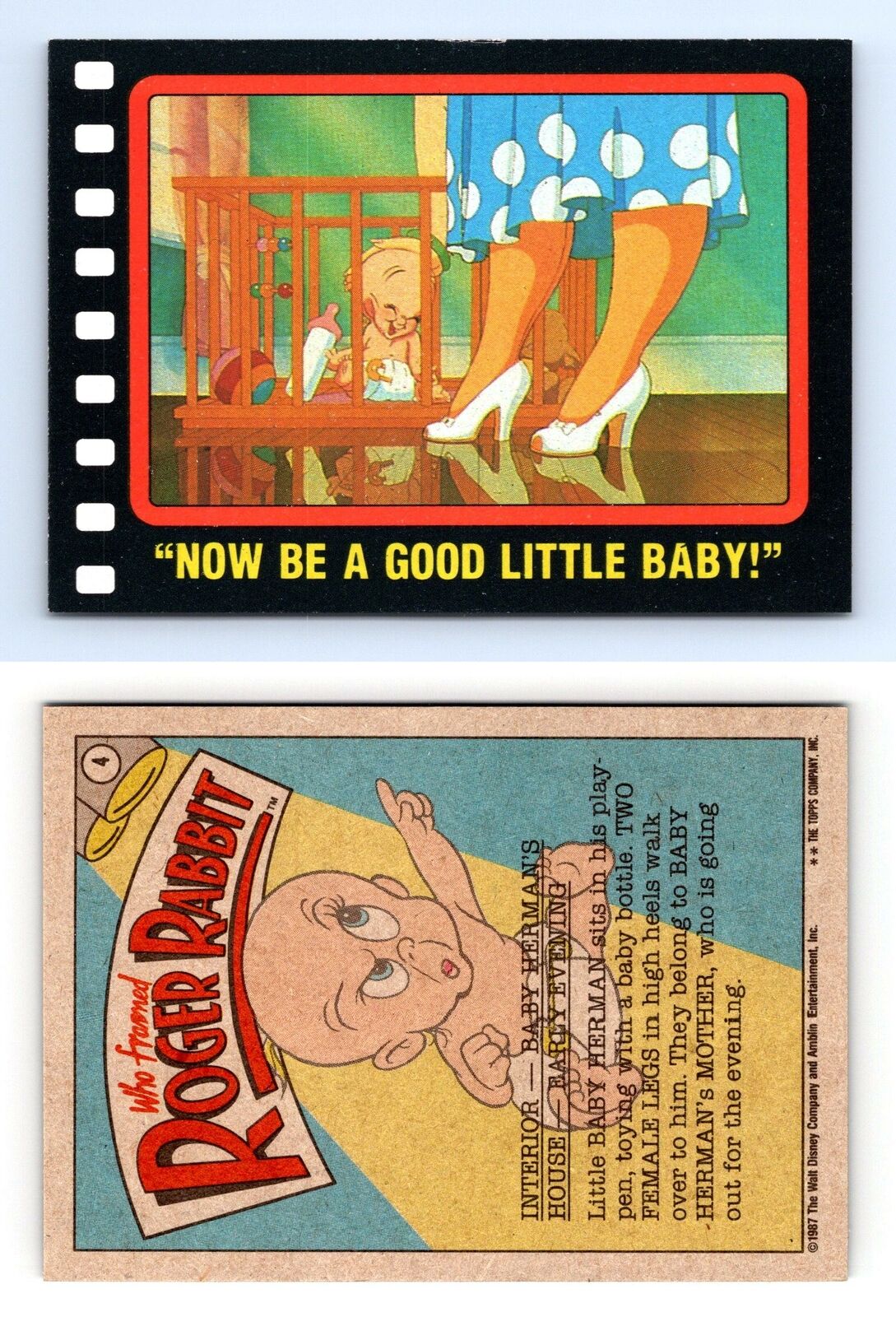 Now Be A Good Little Baby #4 Who Framed Roger Rabbit 1987 Topps Trading Card