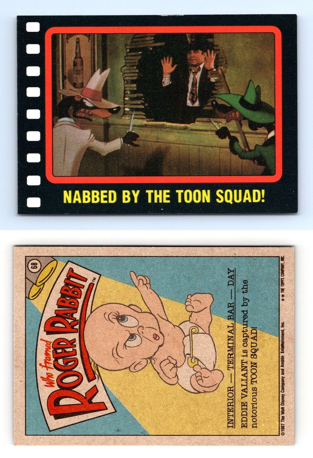 Nabbed By The Toon Squad #68 Who Framed Roger Rabbit 1987 Topps Trading Card