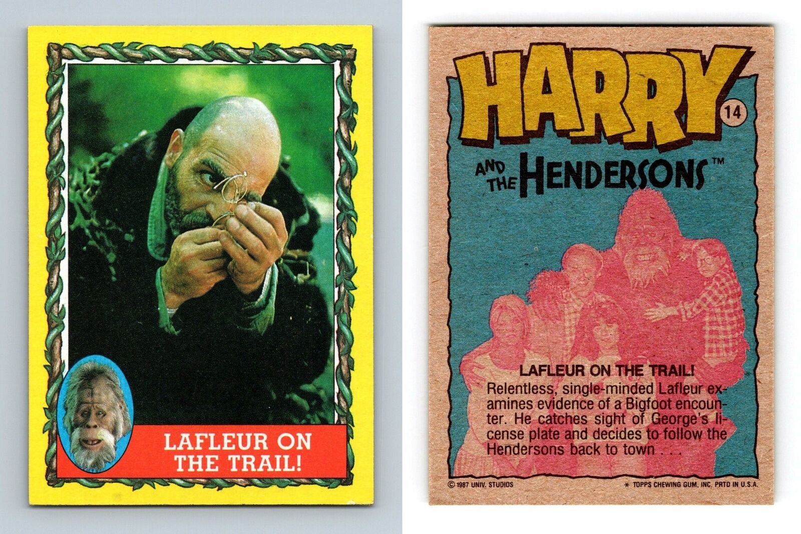 Lafleur On The Trail #14 Harry & The Hendersons 1987 Topps Trading Card