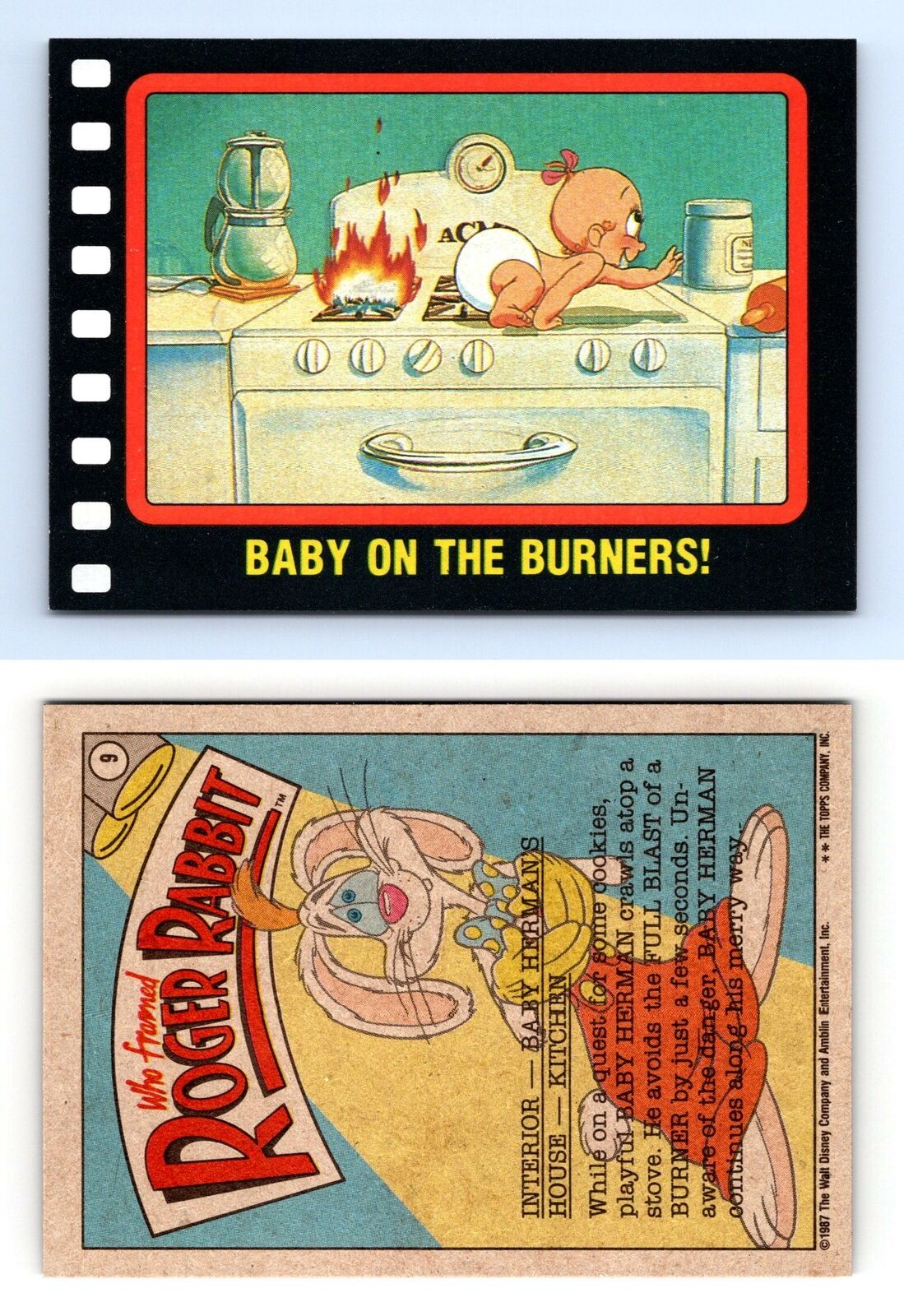 Baby On The Burners #9 Who Framed Roger Rabbit 1987 Topps Trading Card