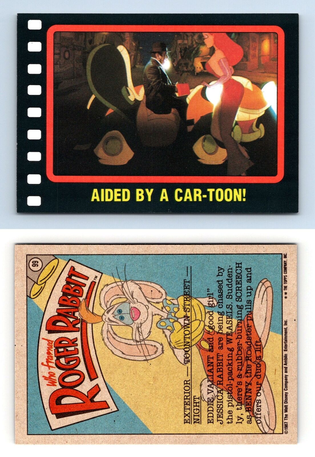 Aided By A Car-Toon #99 Who Framed Roger Rabbit 1987 Topps Trading Card